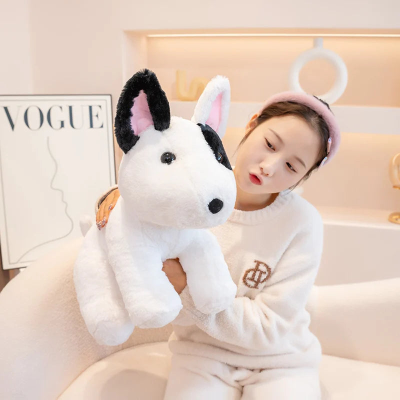 New 40/50cm Sitting Posture Bull Terrier Plush Toys Kawaii Pet Dog Stuffed Animal Toy Sleep Mate Throw Pillow Kid Birthday Gift