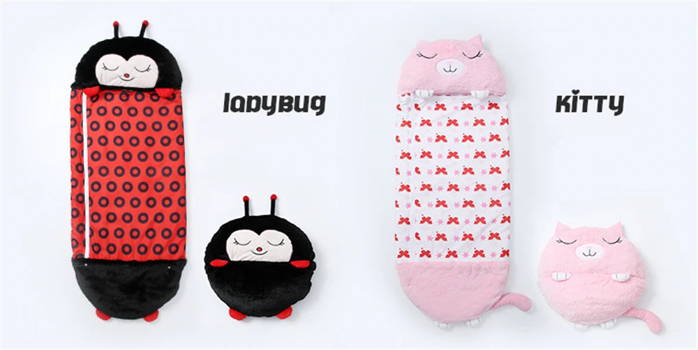 Kids Cartoon Sleepsacks Children's Sleeping Bag With Pillow Plush Doll Pillow Boys Girls Baby Animal Sleep Sack For Birthday