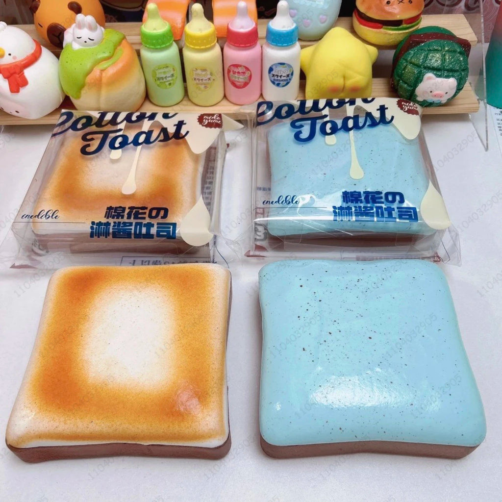 Tender Toast Squishy Mint Chocolate Toast Fidget Toy Soft Bread Squeeze Toy ASMR Anti Stress Toys For Children Gift
