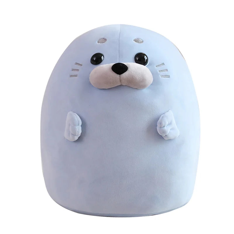 New Adorbale Furry Plush Seal Plush Toy Stuffed Down Cotton Fat Round Animal Sea Lion Doll Sleep Pillow Cushion Kawaii Gifts