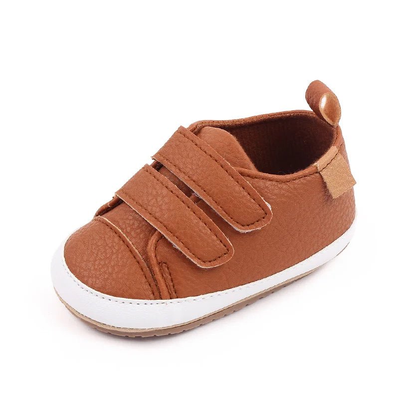 Toddler Shoes 0to18M Non Slip PU Leather Sneakers With Soft TPR Sole Baby Shoes Unisex