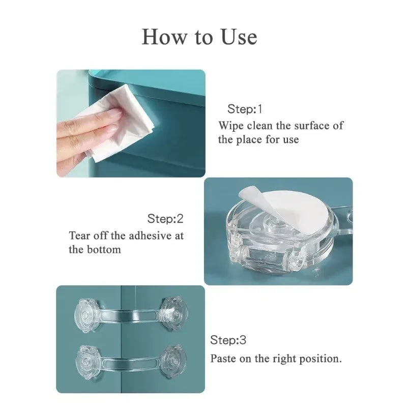 2-6Pcs Security Protection Lock Home Baby Safety Multifunction Drawer Lock Child Protect Toilet Refrigerator Lock Door Buckle
