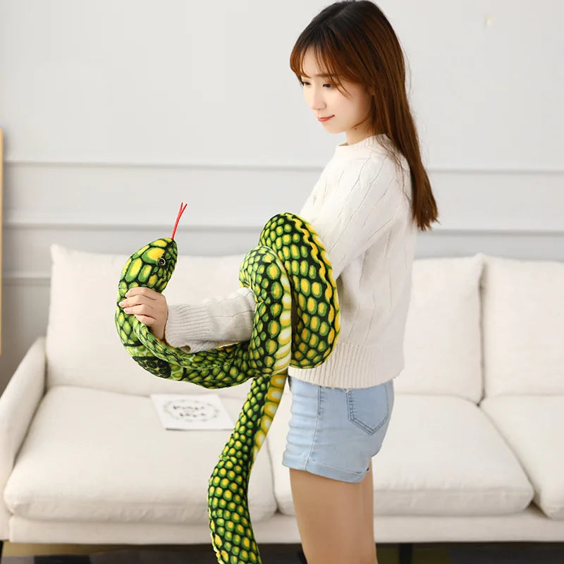 1pc 80/170/240cm Simulated Colorful Cobra Plush Toy Stuffed Animals Snakes Plushies Doll Funny Spoof Joke Soft Toys Home Decor
