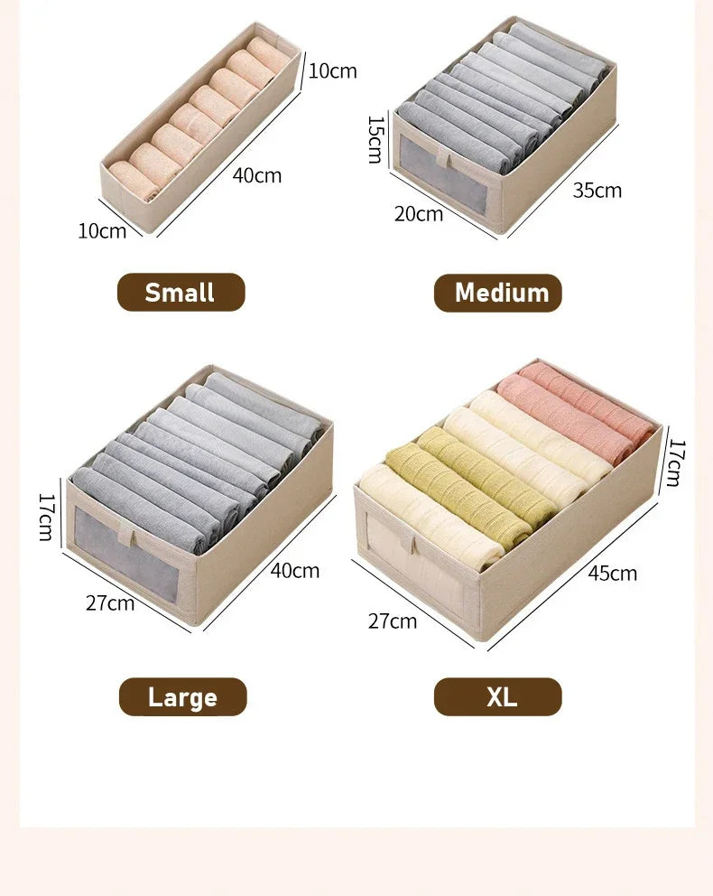 1Pcs Foldable Boxes Pants Storage Box Clothes Organizers of Cabinets and Drawers Fabric  for Bedroom Wardrobe Organization Home
