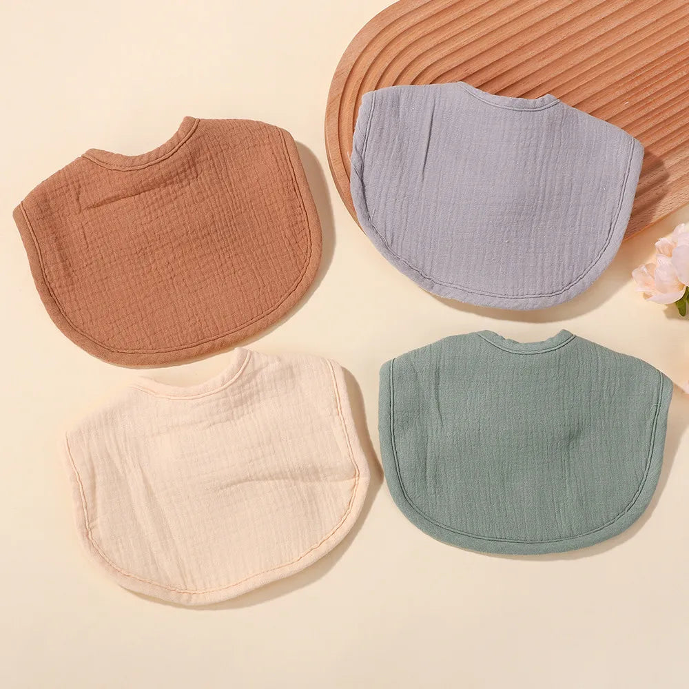 Random Color 6Pcs Cotton Thickening Soft Baby Adjustable Bibs Newborn Burp Cloths Bandana Scarf for Kids  Feeding  Baby Bips