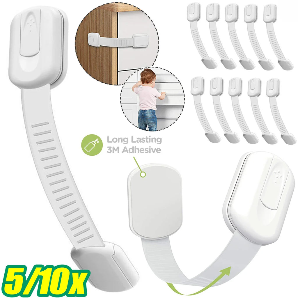 1/3/5Pcs Child Safety Cabinet Locks Premium Adjustable Baby Proof Drawer Latches Bathroom Kitchen Cabinet Drawer Lock