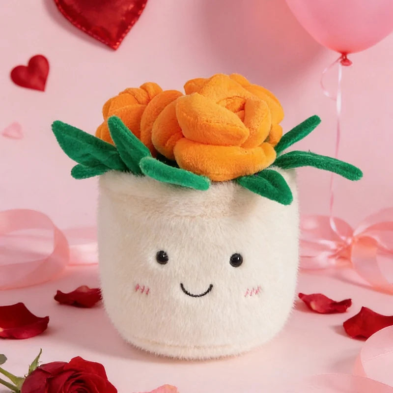 Artificial Flower Plush Toy 20cm Green Cactus Sunflower Plush Doll For Home Decor Gift