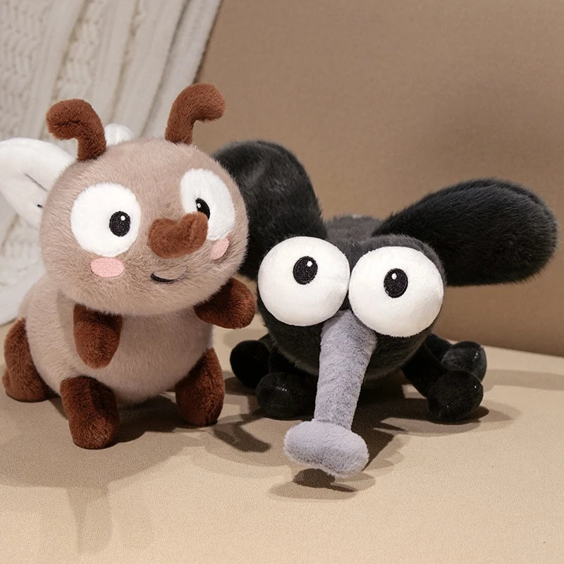 Summer Mosquito Plush Toys 13/20/30cm Cute Stuffed Bugs with Angry Face Fluffy Dolls for Room Decor Children's Birthday Gifts