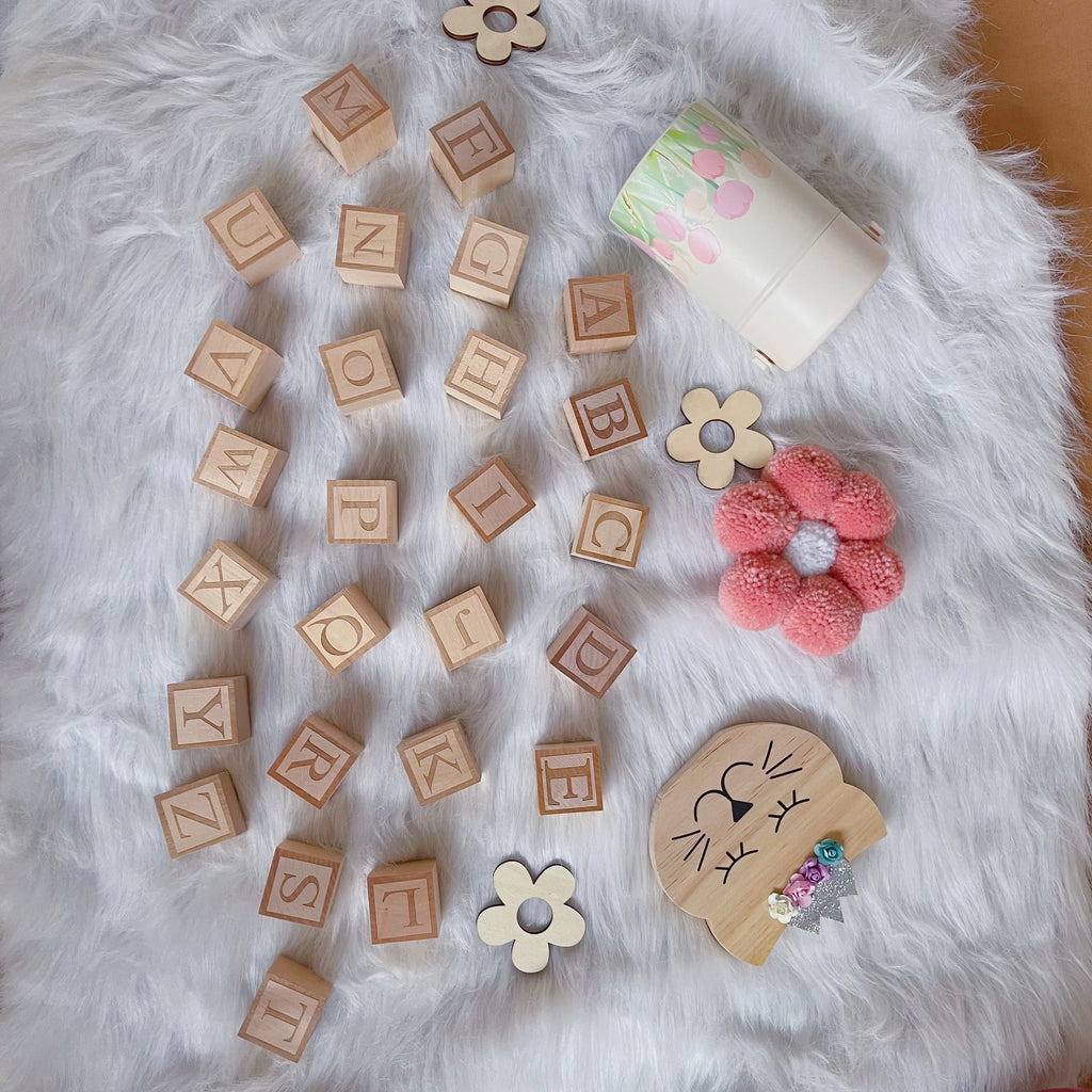 Ns Nordic Style Three-Dimensional Wooden Block Ornaments with 26 English Letters, Can Be Combined to Form Names, Home Crafts Ornaments, Wedding Photography Props