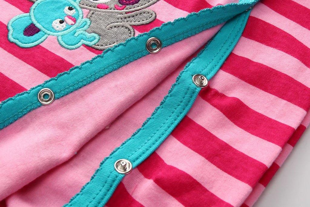 Cartoon Cute 1 Piece Baby Girl Romper 100%Cotton Soft Newborn Onesies Long Sleeves Infant Outfits