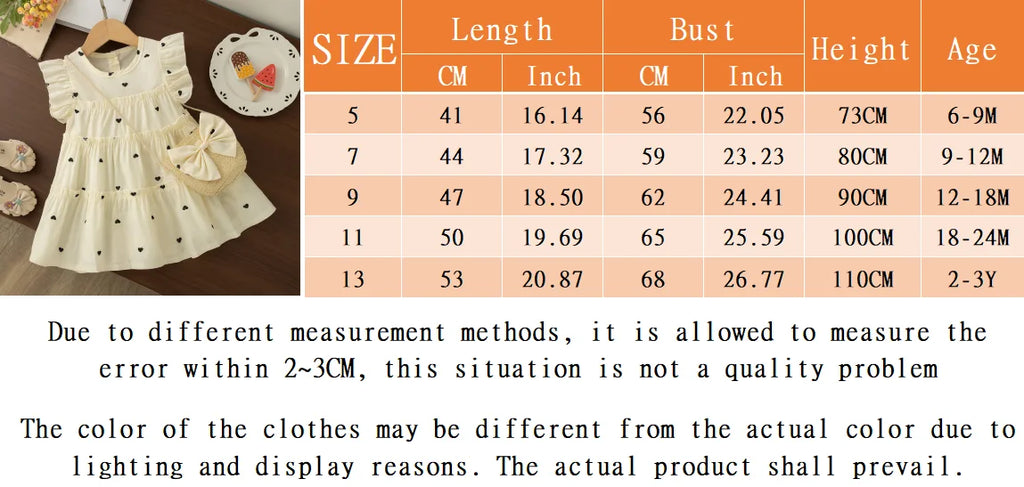 Summer New Cute And Fresh Baby Girl Dress, Sweet Children'S Clothing+Bow Bag (6 Months -3 Years Old)