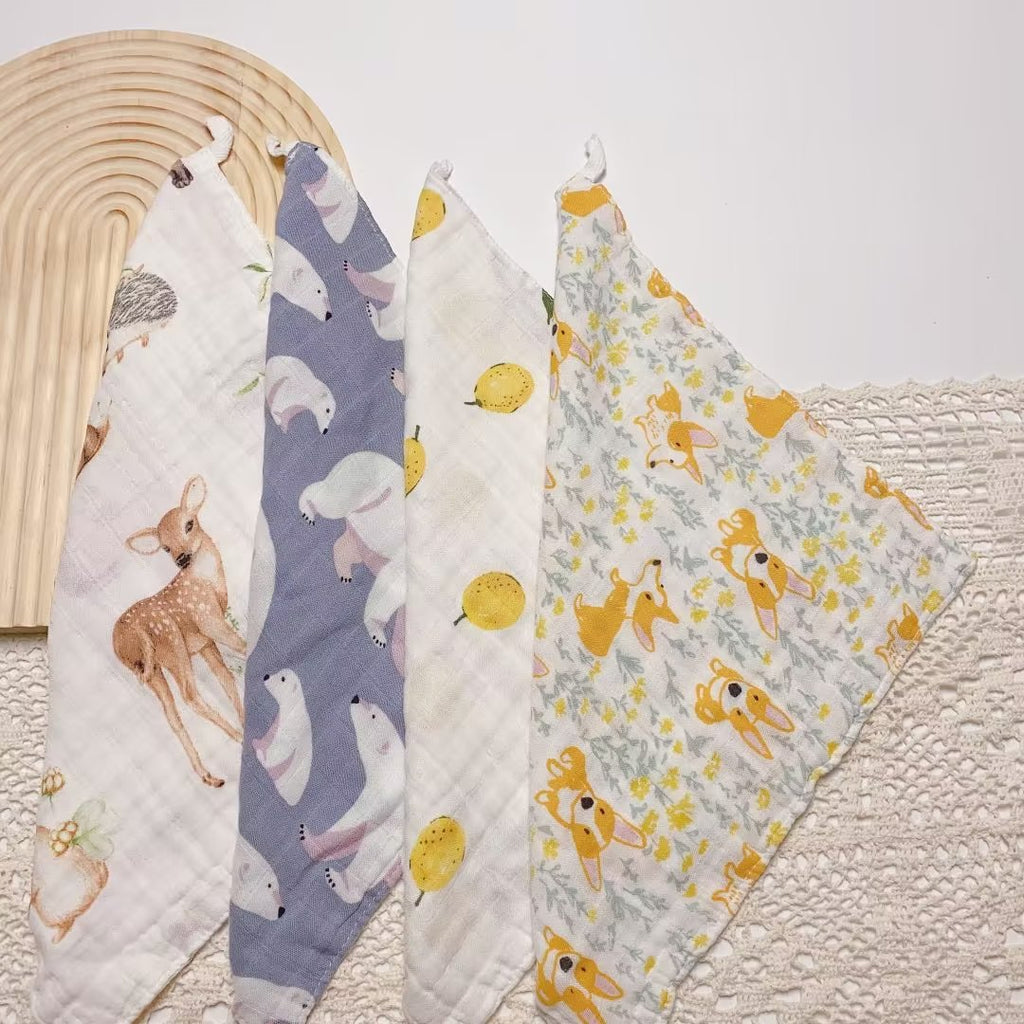 Bamboo Cotton Baby Towel Muslin Squares 4 Layer Gauze Baby Wash Face Shower Towel Newborn Baby Items