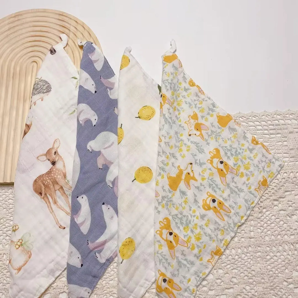 Bamboo Cotton Baby Towel Muslin Squares 4 Layer Gauze Baby Wash Face Shower Towel Newborn Baby Items