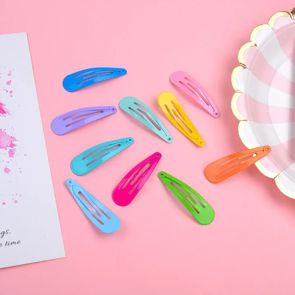 80pcs/set Colorful Glossy BB Hair Clips for Girls Y2K Baking Lacquer Water Drops Hairgrip Barrettes Princess Hair Accessories