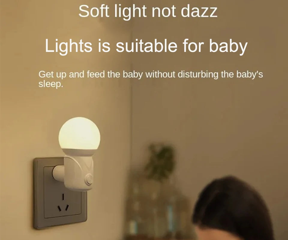 Modern Bedside Night Light Lamp Kids All Night 220V Led Lights Plug In Wall Night Lights For Bedroom EU Plug Night Lamp Romantic