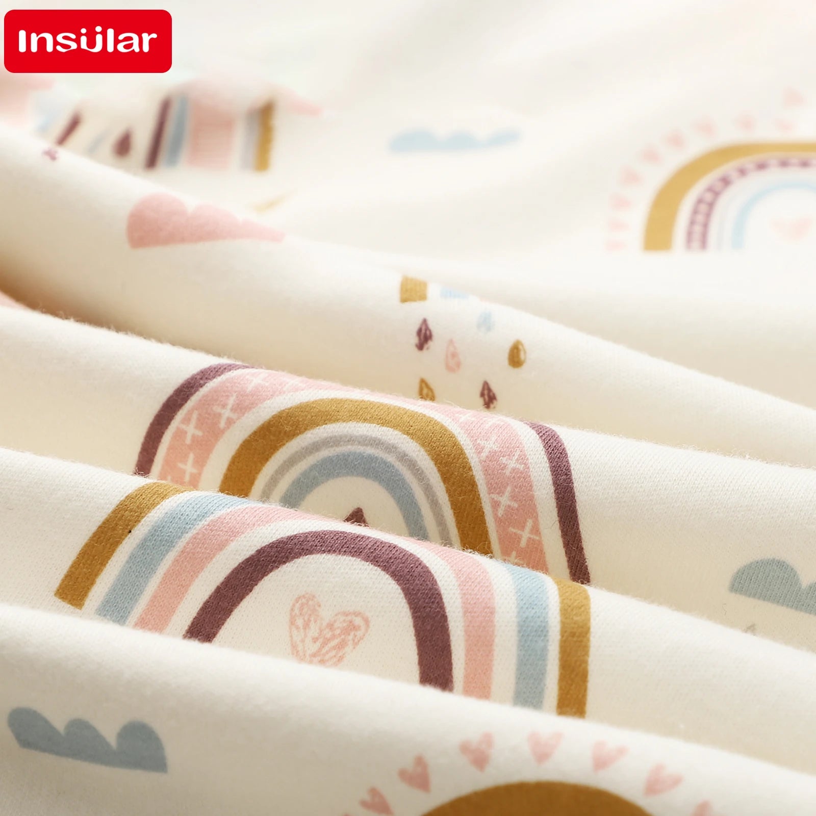 INSULAR Child Cotton Cover 2-layer Infant Swaddling Quilt Kid Nap Blanket Breathable Baby Blanket Skin-friendly Multi-functional