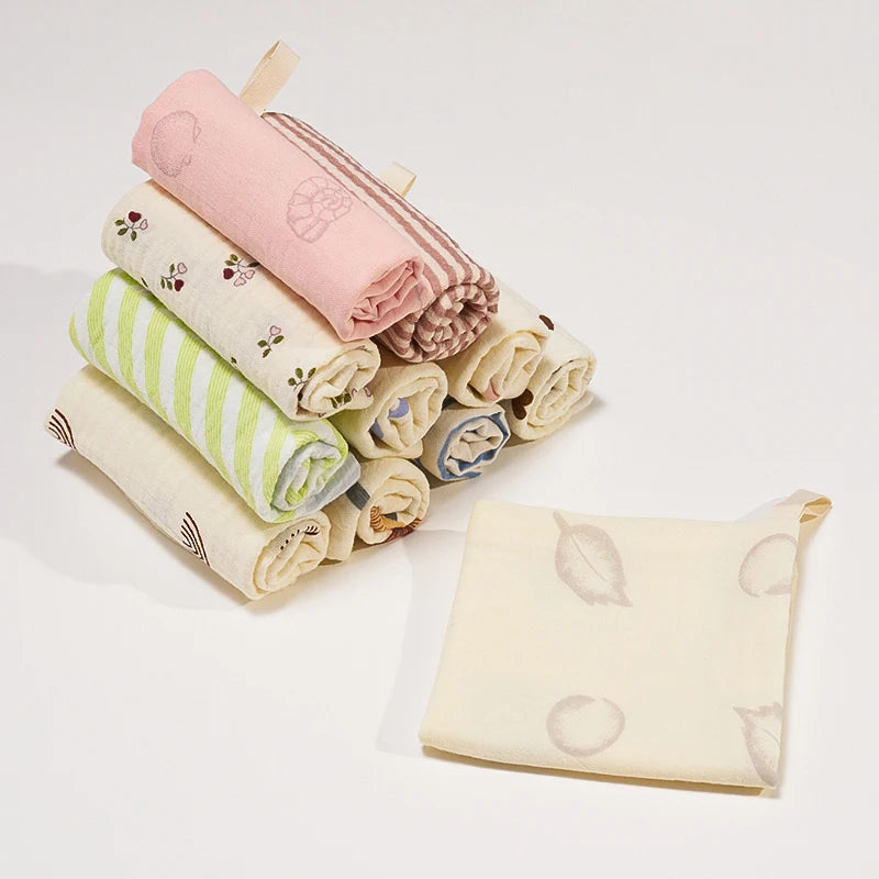 5/10pc Random Color Soft Cotton Baby Towel Set Newborn Muslin Squares Gauze Baby Washcloth Hand Bath Shower Towel Baby Items