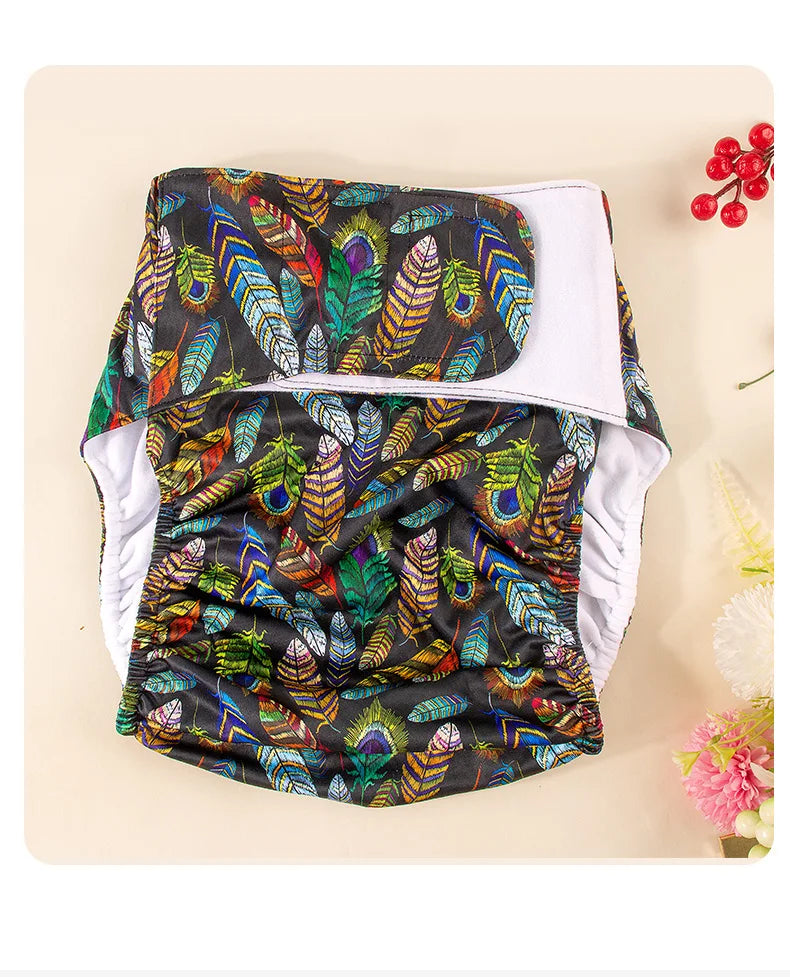 BIAI 2pcs Adult Cloth Diapers Reusable Incontinence in Adult Cloth Nappies Washable Diaper Pants for Adults Teenage