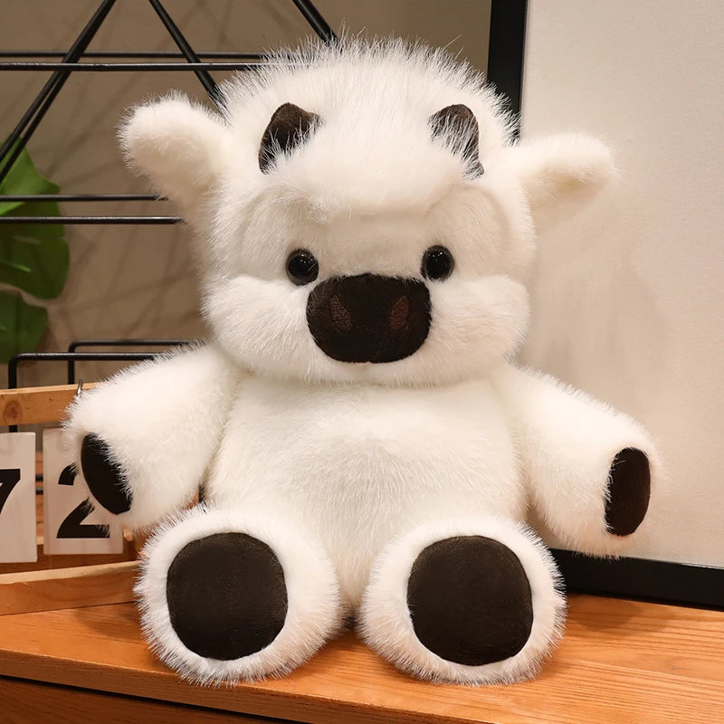 Adorable Highland Cattle Plush Toy 40cm - Huggable Running Cow Stuffed Animal Made with Premium Soft Fabric, Soothing Companion