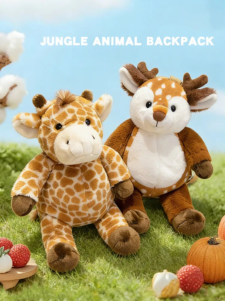 Hot 1pc 40cm Lovely Plush Sloth Alpaca Lemur Elephant Backpack Toy Cute Animal Shoulders Bag Lions Rabbit Giraffe Nice Gift