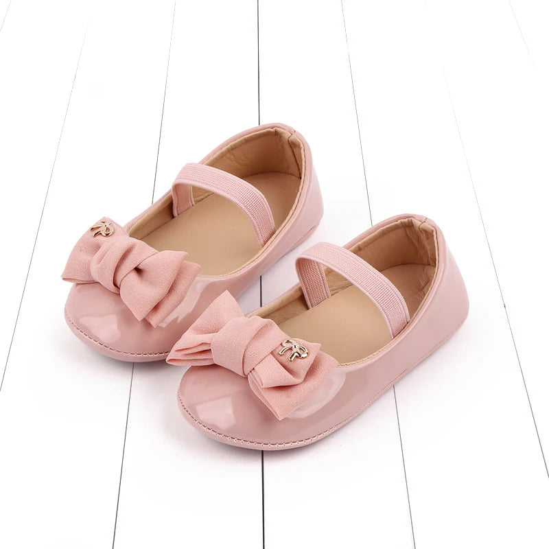 Spring and Summer 2025 New Style Baby Princess Shoes Leather Bow Tie Baby Shoes Soft Sole Learning Walkers baby shoesD2778