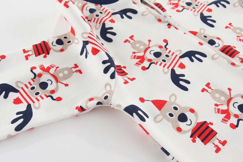 2 PCS/Lot Kiddiezoom Four Seasons Fashion Cartoon 100%Cotton Zipper Long Sleeve Baby Boy Girl Rompers Soft Newborn Clothing