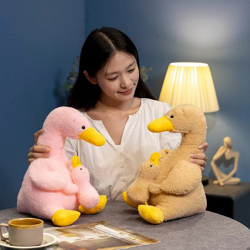 Stuffed Animals Mother and Son Duck Plush Toys Sleeping Lifelike Goose Simulation Duck Plush Doll Kawaii Cartoon