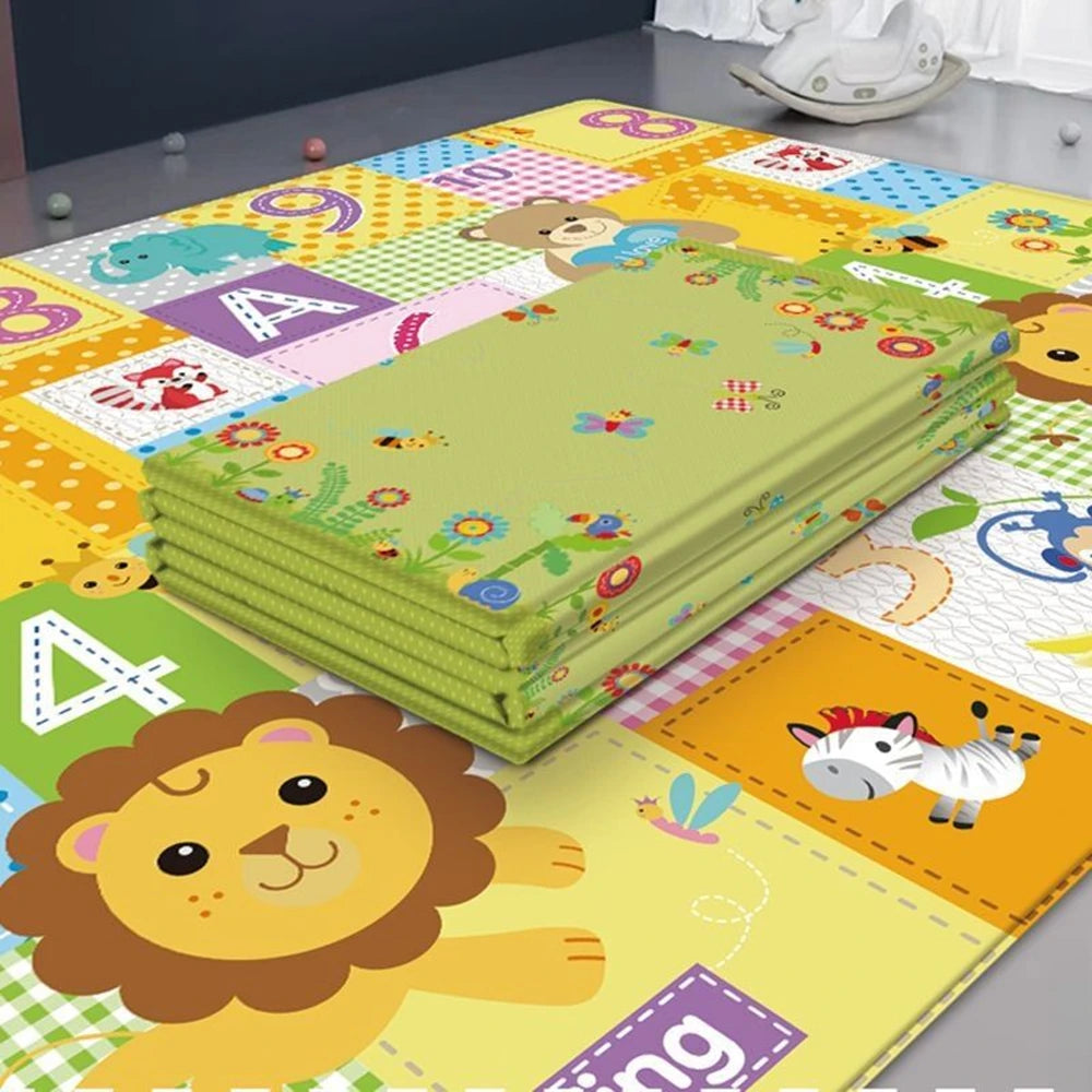 Double-Sided Folding Baby Activity Mat For Crawling And Play Soft Waterproof Foam Carpet For Kids