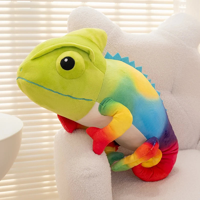 Hot 2026 New Cute Chameleon Plush Toys Stuffed Chubby Cartoon Crawling Lizard Doll Warm Soft Home Throw Pillow Funny Kids Gift