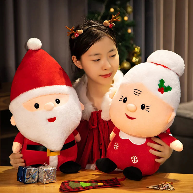 1pc 23cm-50cm Cute Santa Claus Snowman Elk Granny Plush Toys Christmas Decor Dolls Stuffed Soft For Baby Kids Gift
