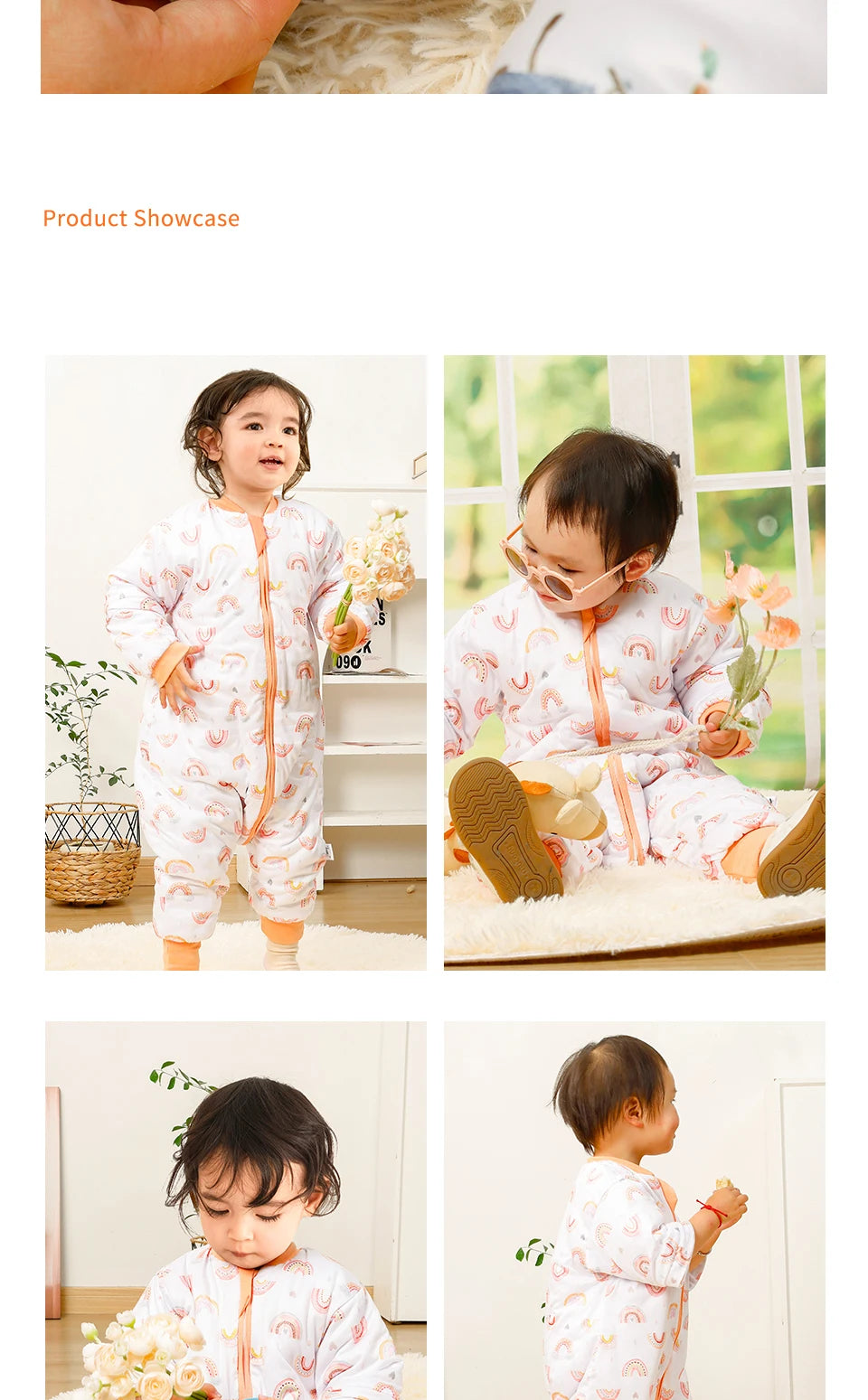 Elinfant Long Sleeve Split Legs Sleeping Bag, 3 Size For Boys and Girls Removable Sleeves Sleeping Sack For Winter