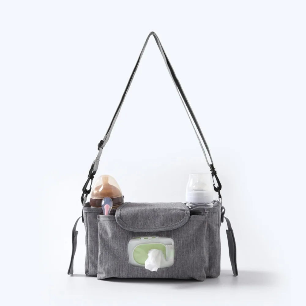 Multifunctional Baby Stroller Bag Large Capacity Waterproof Wet Wipe Hanging Bag Baby Care with Multiple Pockets