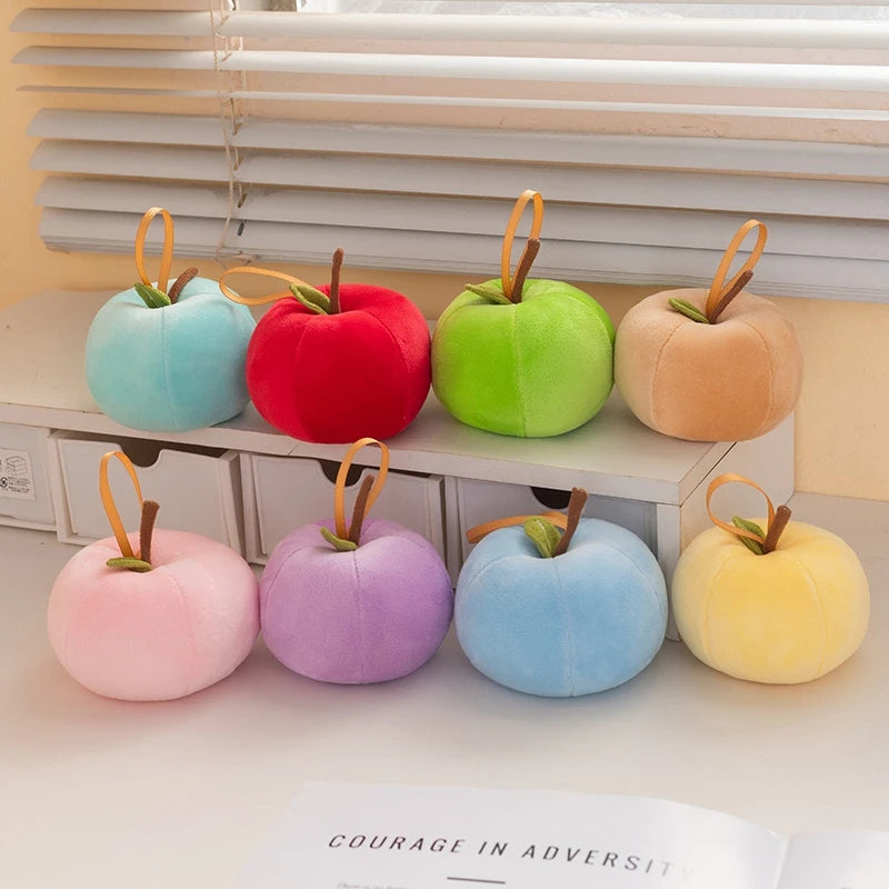 Delicate Cute Mini Apple Plush Toys Stuffed Colorful Lifelike Apple Pretty Hanging Fruit Toys Lovely Christmas Tree Decor