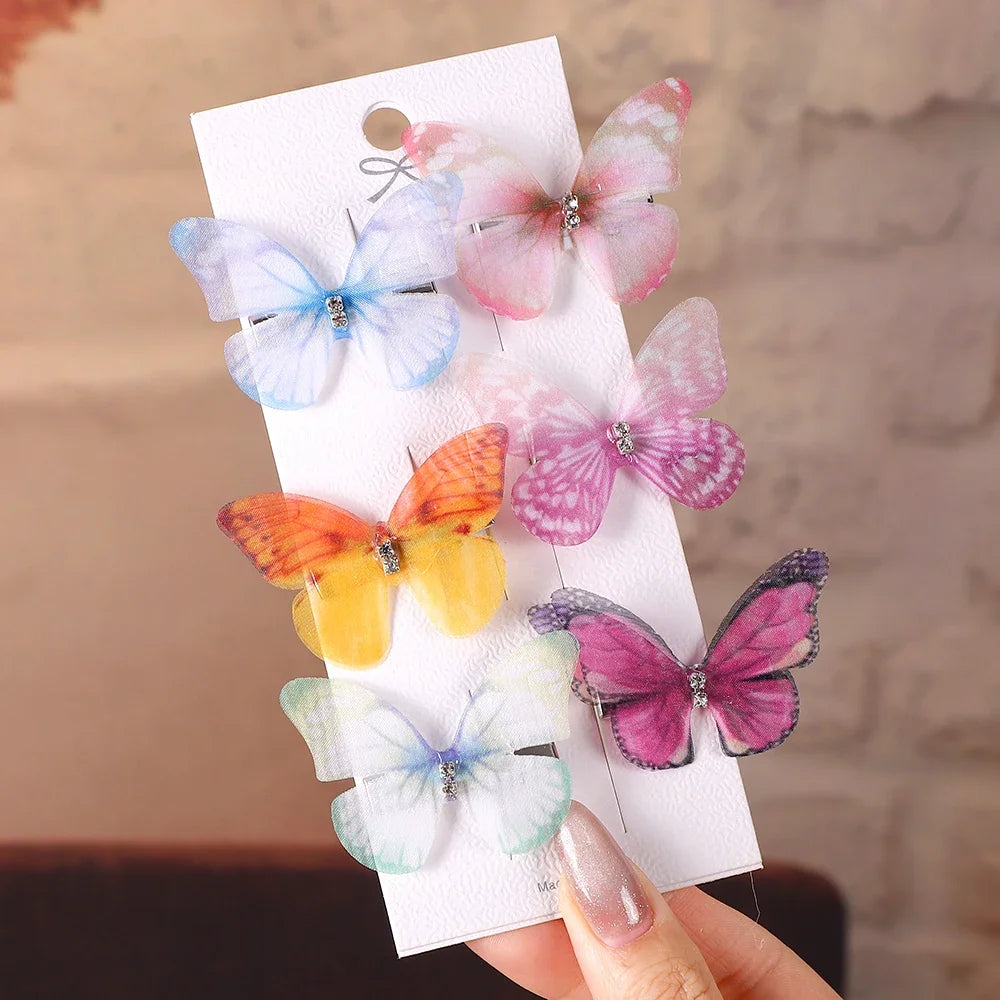 Sweet Butterfly Hairpins 6-Piece Set Gentle Hold Do Not Hurt Hair For Girls Women