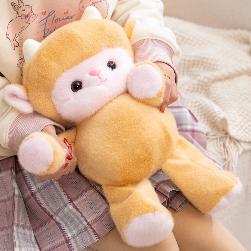 2026 Hot Cuddly Cartoon Sheep Plush Toys High Quality Fluffy Sitting Pose Doll Warm Cozy Children Companion Xmas Gift Home Decor