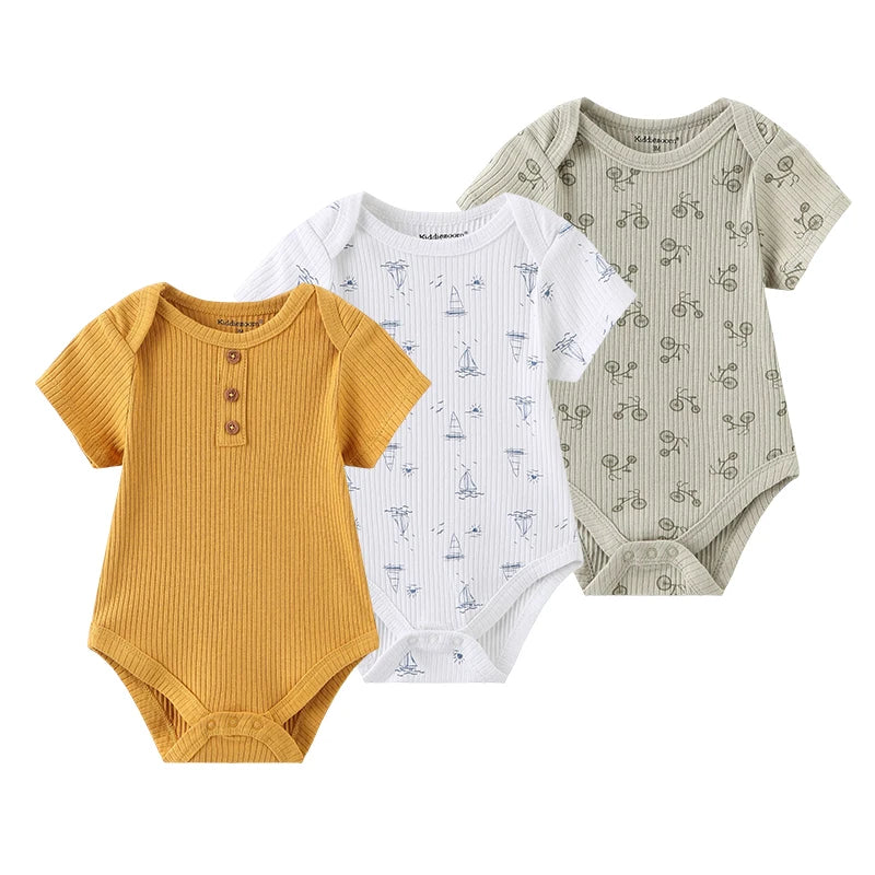 Four Seasons Unisex Infant Bodysuits Set 3 4 5 Pcs Cartoon Print Newborn Onesies