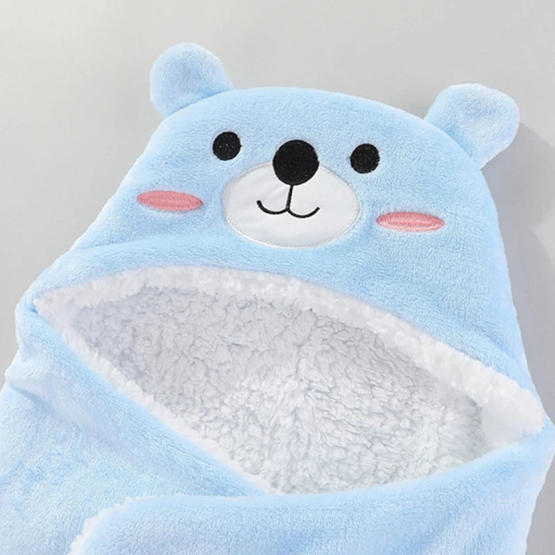 Baby Sleeping Bags Autumn and Winter Soft Newborn Baby Wrap Blankets Cartoon Cocoon for babies Flannel Warm Baby Sleepsack 0-9M