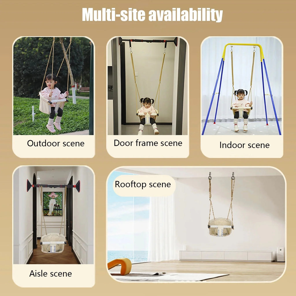 Adjustable Baby Swing - Foldable 360° D-Shaped Portable Rocker
