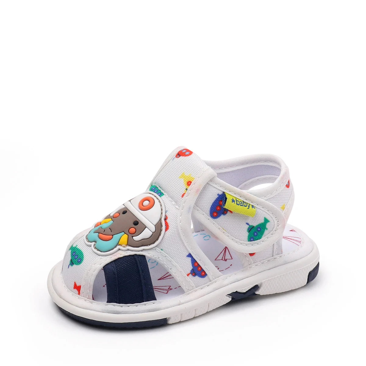 Hot Summer Baby First Walking Shoes for Toddlers Indoor Outdoor Non Slip Cotton Sole Fabric Upper Squeaky Model 2025