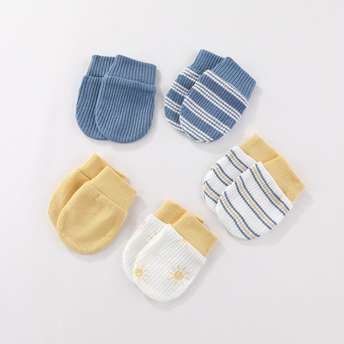 Kiddiezoom Newborn Gloves 0-6M 4/5 Pairs 100 Percent Cotton Breathable Baby Mittens For Newborns