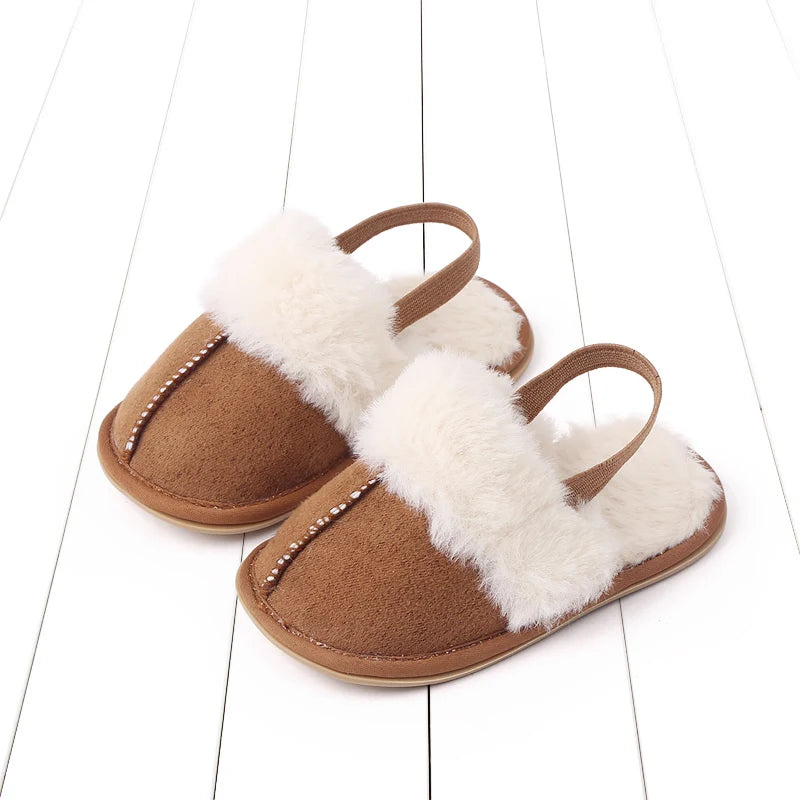 Winter and Autumn Baby Girl Boy Cotton Mop TPR Sole Anti Slip Solid Three Colors Warm Newborn Toddler Shoes First Walkers BC2345