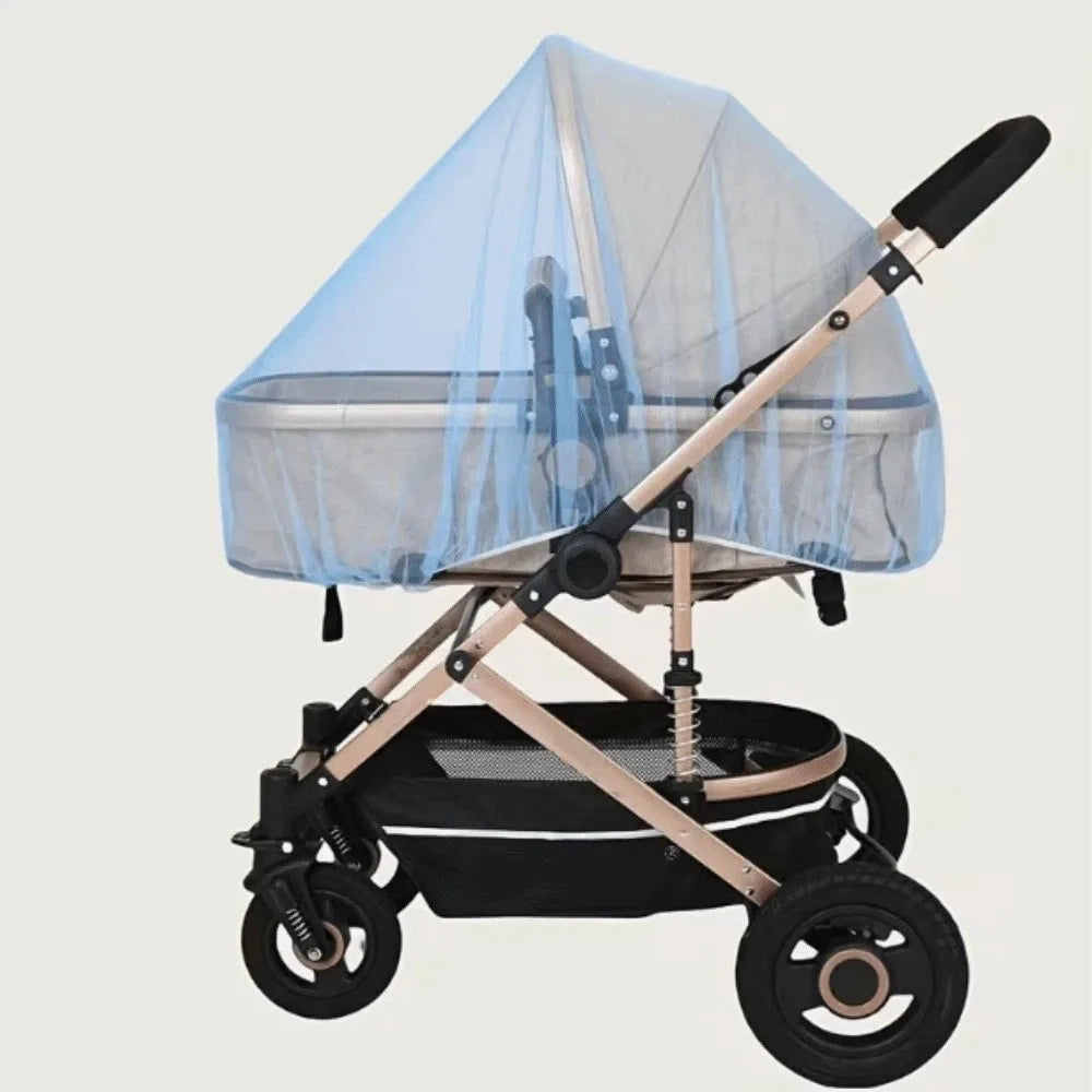 Full Coverage Pram Mosquito Net Dense Mesh Polyester Material Insect Shield Net Windproof Sunshade Snug Fit Design