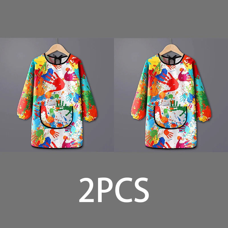 Art Apron Children's Apron - Waterproof Long Sleeved Cover Paint Apron for Children, Kindergarten Art Painting WQ005