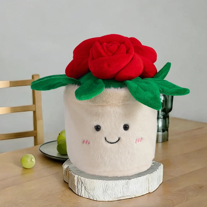 Hot 1pc 20cm Artificial Flower Plush Toy Green Plants Bloom Cactus Sunflower Soft Dolls Girls Boys Kawaii Xmas Gift Home Decor
