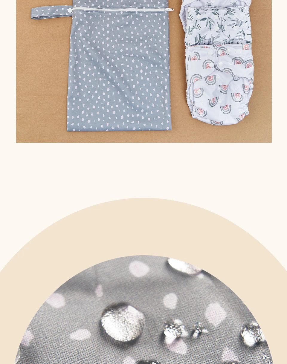 HappyFlute Ecological Cloth Diaper Breathable NappyWashable Reusable Diaper Gift Set With Wetbag