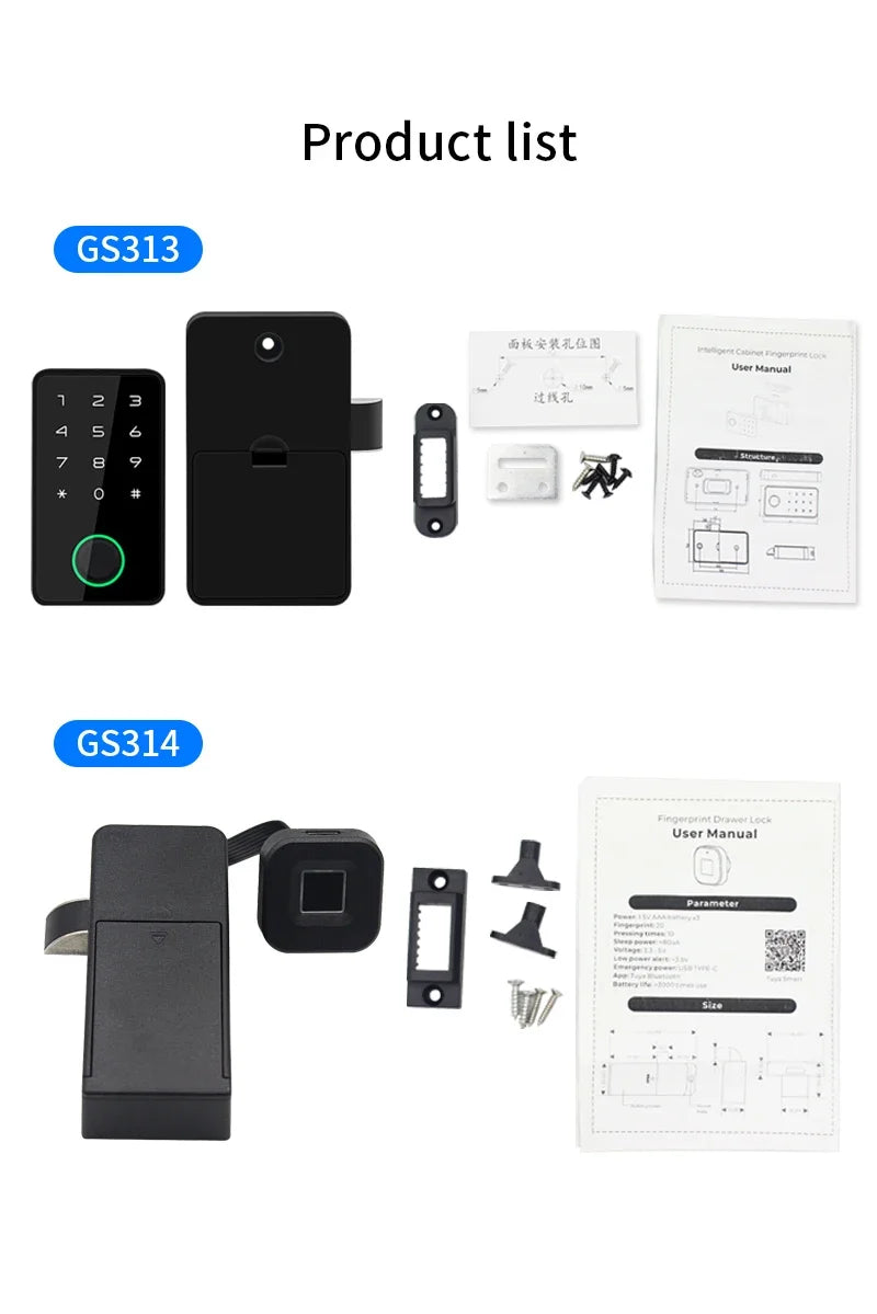 Support Tuya APP Smart Fingerprint No Punch Cam Lock Cabinet Lock Door Drawer Filing Cabinet Post Mail Box Furniture Locker