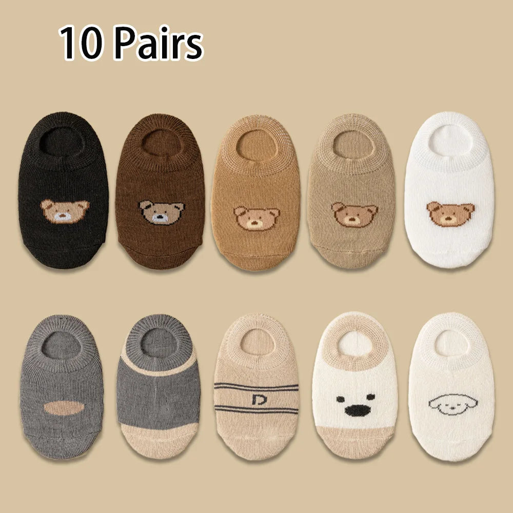 10 Pairs Baby Socks Unisex Boys Girls Socks Cute Cartoon Pattern Four Seasons Kids Socks Comfortable Breathable Festival Gift