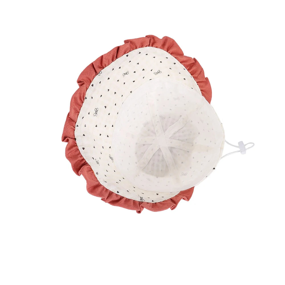 New Panama Summer Bowknot Baby Sun Hat for Girls Wave Big Brim Toddler Bucket Hats Baby Beach Sun Hat Kids UV Protection Cap