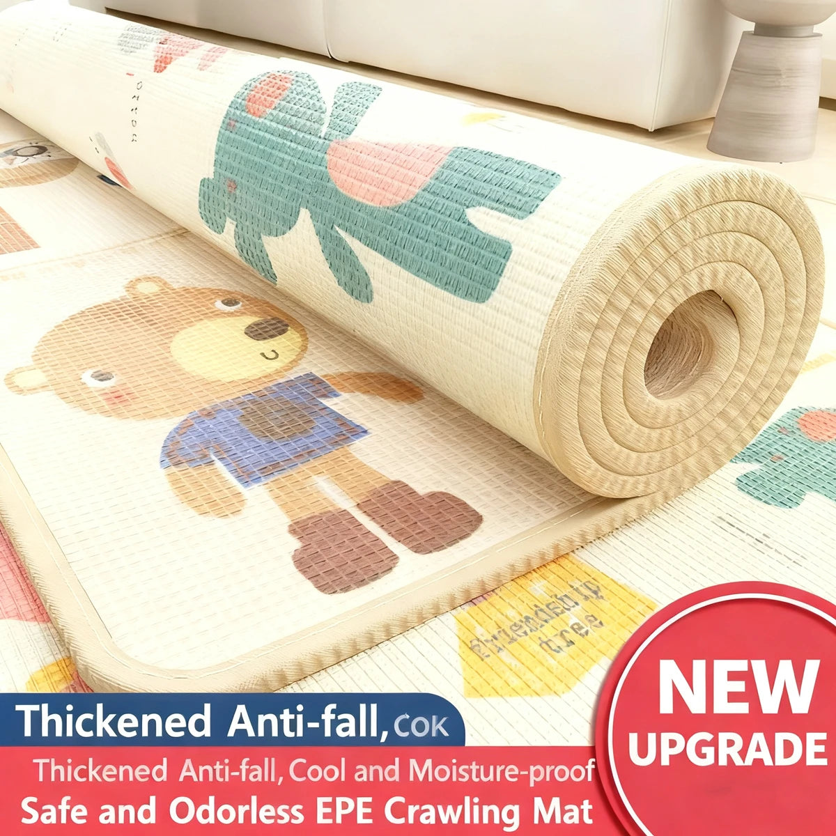 Baby Activity Gym Room Mat Non-toxic Baby Activities Crawling Play Mats Double Sided Pattern EPE Game Mat for Children's Mat Rug