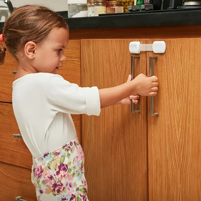 1/3/5Pcs Child Safety Cabinet Locks Premium Adjustable Baby Proof Drawer Latches Bathroom Kitchen Cabinet Drawer Lock
